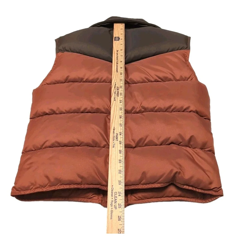 Vtg Browning Down Vest Mens Size Small Brown Puffer Hunting Washable Made in USA